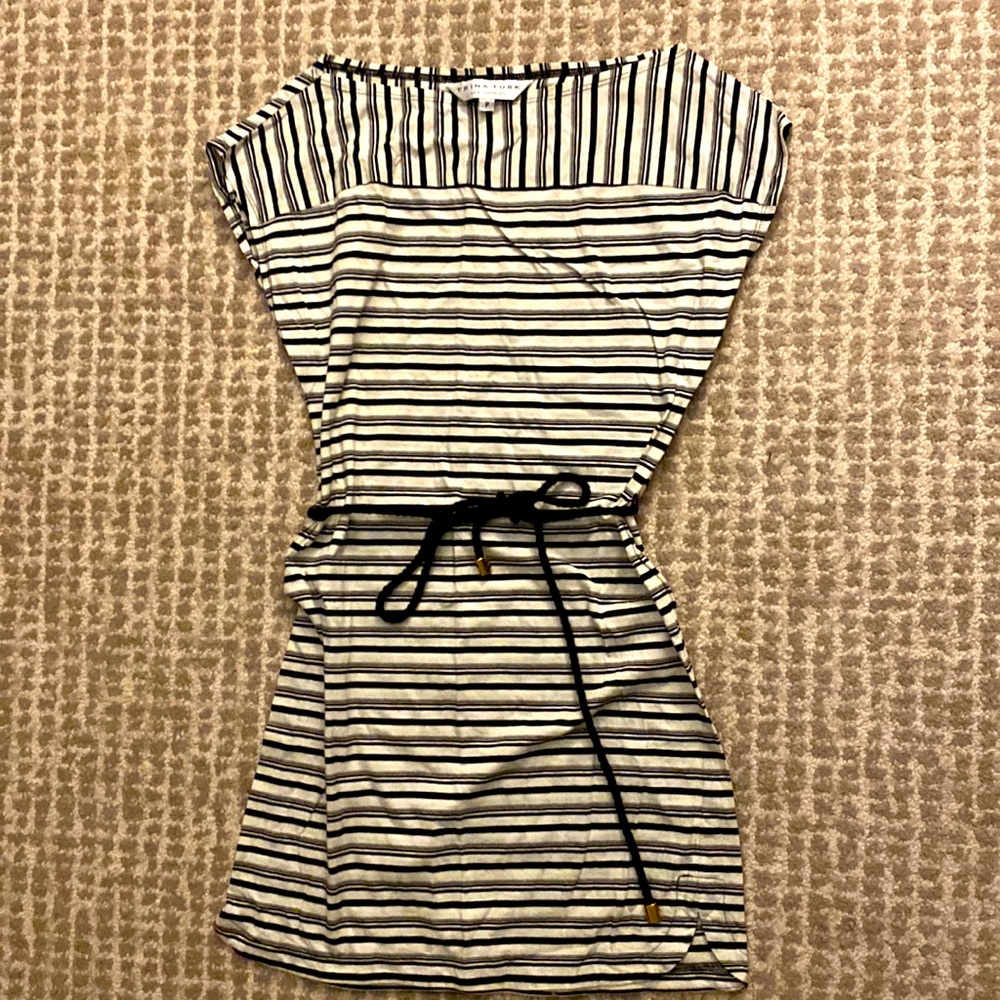 Trina Turk striped boat neck above knees dress